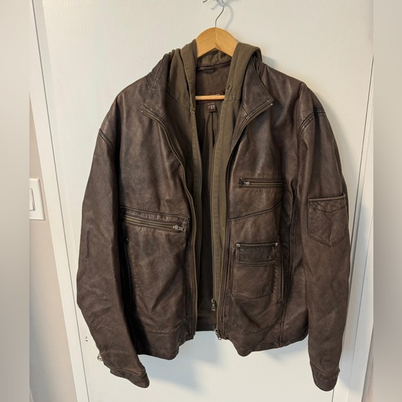 Men’s Danier Brown Leather Jacket - Size XXL - Picture 2 of 5